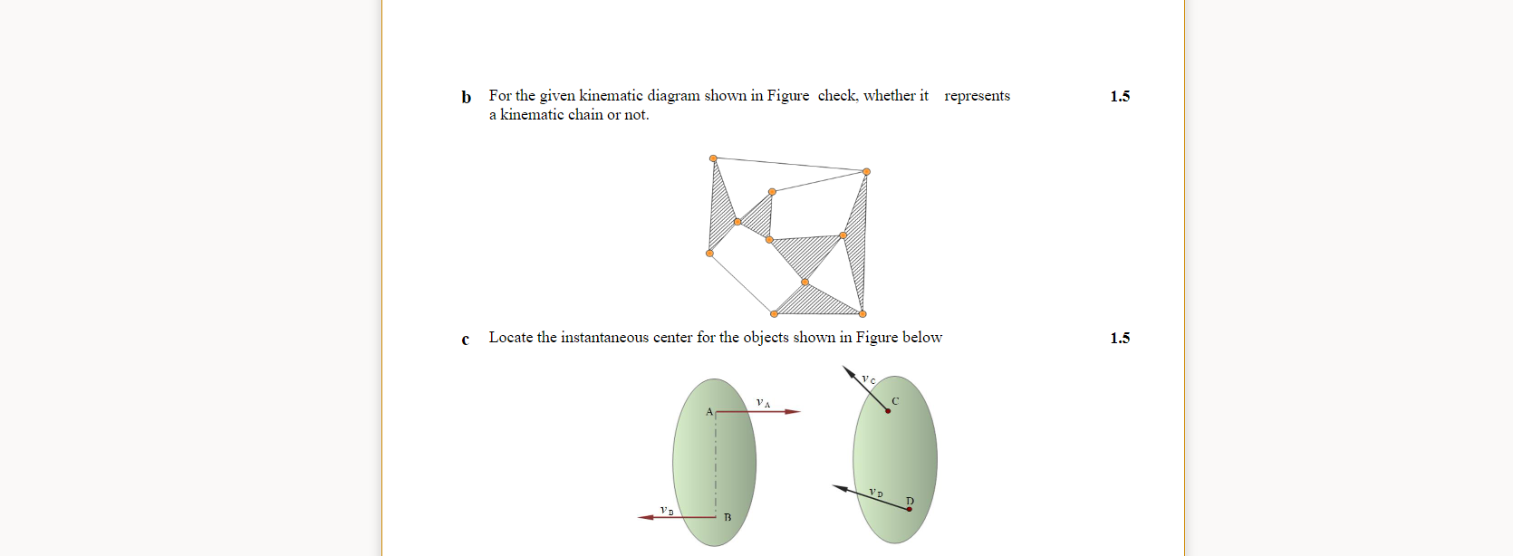 Solved B For The Given Kinematic Diagram Shown In Figure | Chegg.com