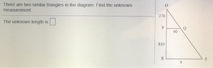 Solved There are two similar triangles in the diagram. Find | Chegg.com