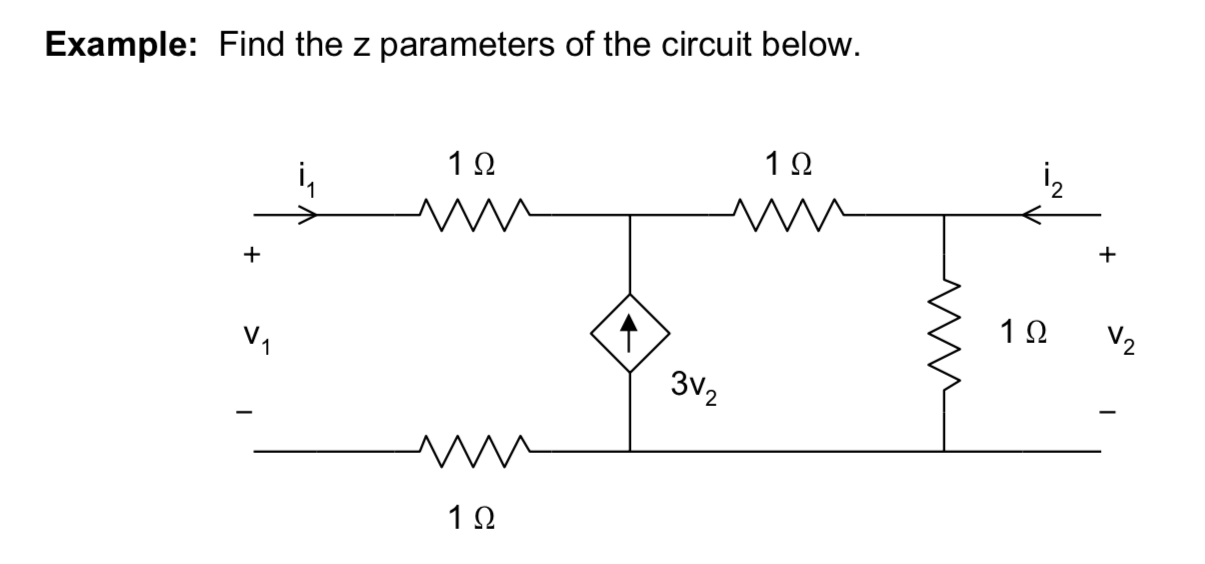 Solved Example Find the z parameters of the circuit below.