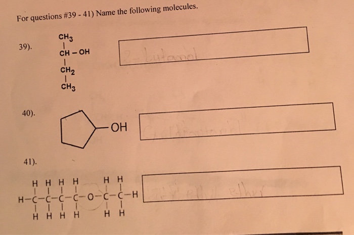 Solved Name The Following Molecules. | Chegg.com