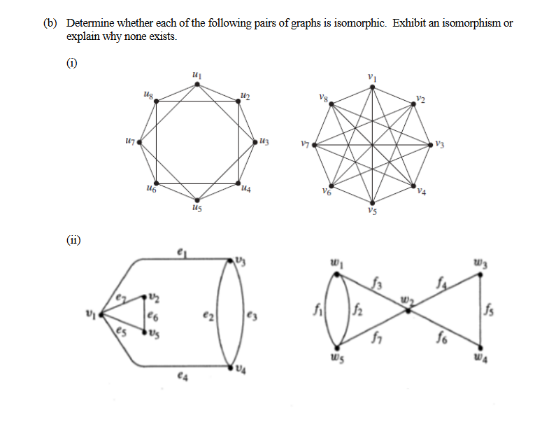 Solved (b) ﻿Determine whether each of the following pairs of | Chegg.com