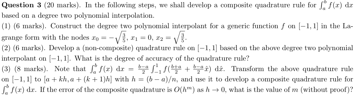 Solved Question 3 (20 marks). In the following steps, we | Chegg.com