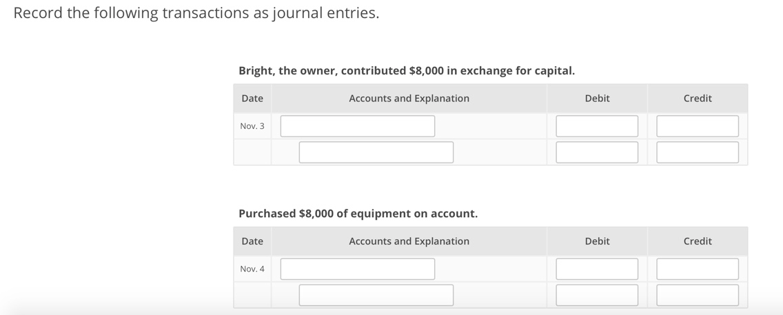 Solved Review the transactions and determine the accounts, | Chegg.com