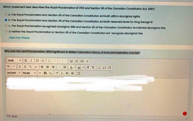 which statement best describes an effect of the proclamation of 1763