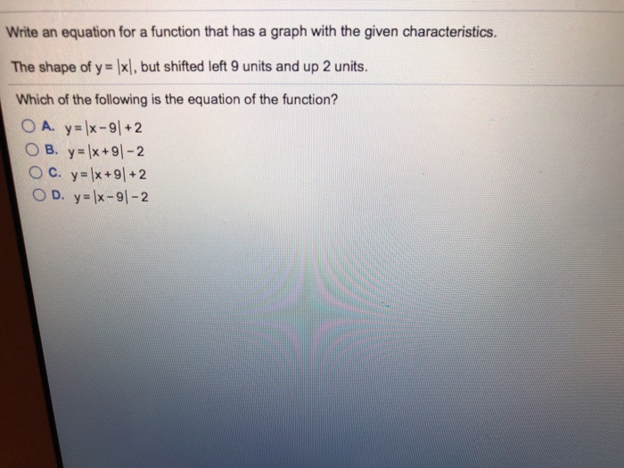 Solved Write an equation for a function that has a graph | Chegg.com