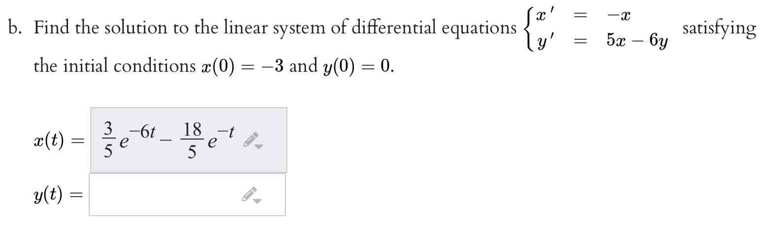 Solved = -X B. Find The Solution To The Linear System Of | Chegg.com