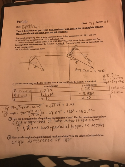 Solved Prelab Destiny Class 213 Section Name Turn it before | Chegg.com