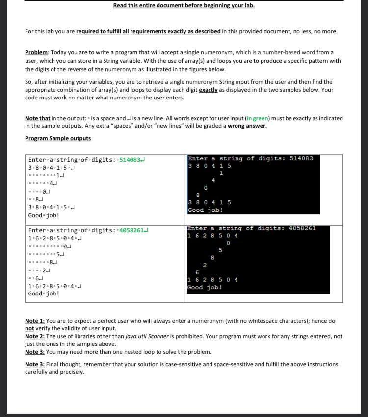 Solved Read This Entire Document Before Beginning Your Lab. | Chegg.com