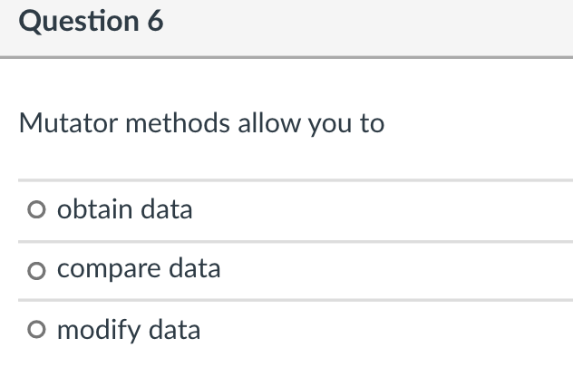 Solved Question 1 1 pts Consider the following class | Chegg.com
