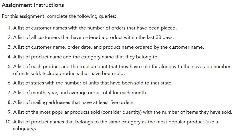 Solved Assignment Instructions For this assignment, complete | Chegg.com