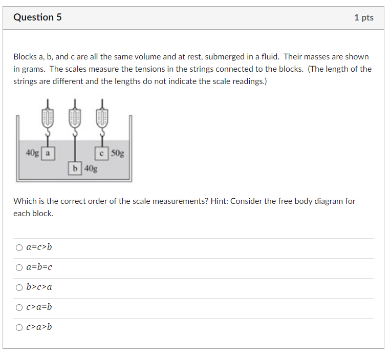 Solved Question 3 1 pts There are five blocks numbered 1 | Chegg.com