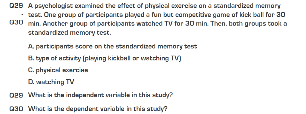 Solved Q29 Apsychologist examined the effect of physical | Chegg.com