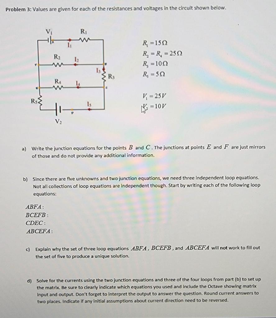 Problem 3: Values are given for each of the | Chegg.com