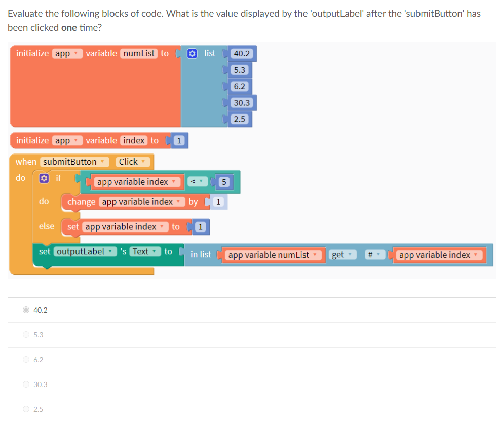Solved What is displayed by the 'outputLabel' after the | Chegg.com