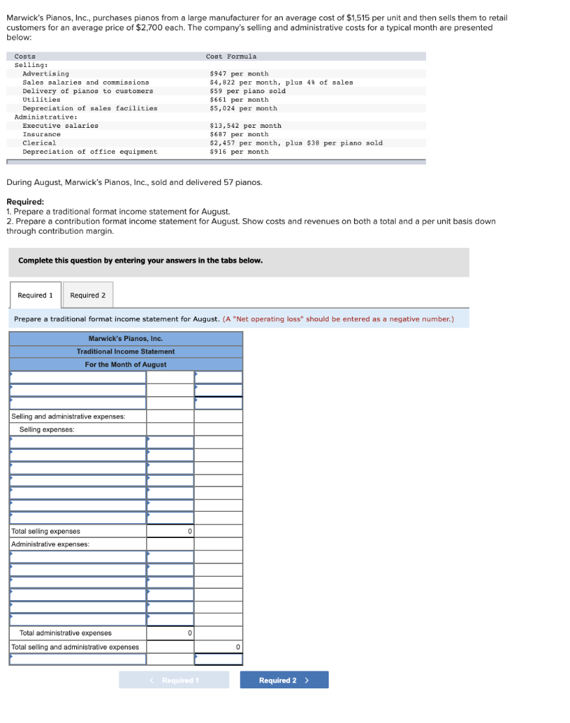 Solved Marwick S Pianos Inc Purchases Pianos From A Large Chegg Com