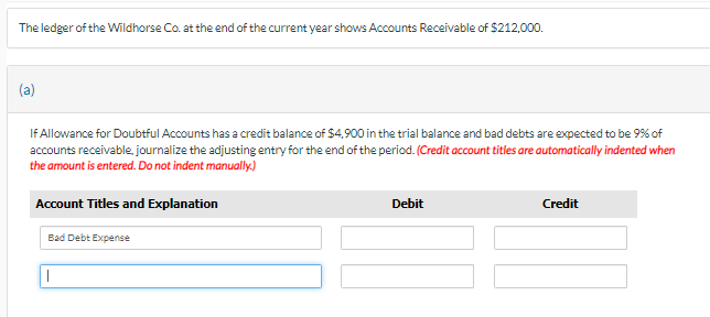 The ledger of the Wildhorse Co. at the end of the | Chegg.com