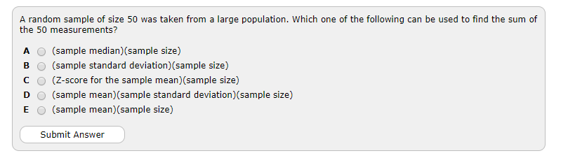 Solved A random sample of size 50 was taken from a large | Chegg.com