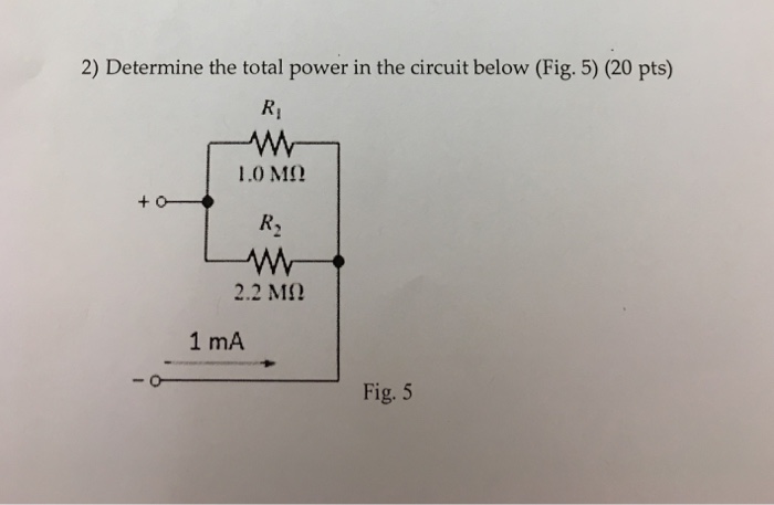 Solved 2) Determine the total power in the circuit below | Chegg.com