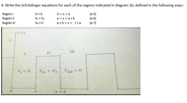 Solved 4. Write the Schrödinger equations for each of the | Chegg.com