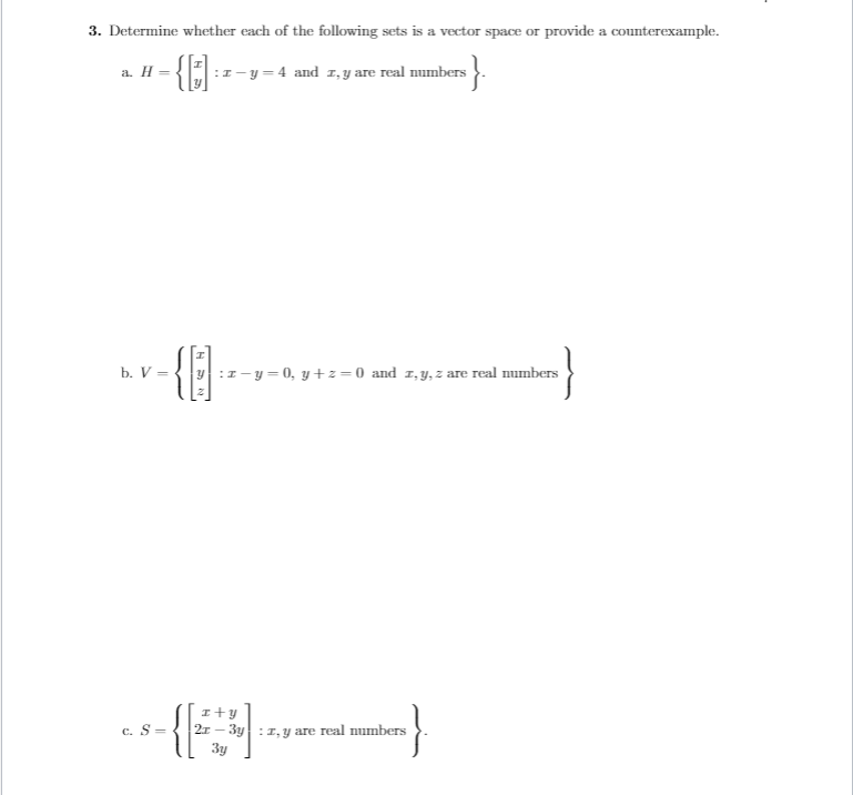 3 Determine Whether Each Of The Following Sets Is A Chegg Com