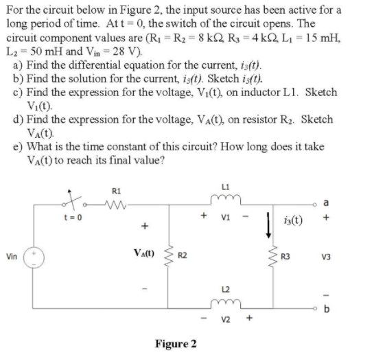 Solved For the circuit below in Figure 2, the input source | Chegg.com