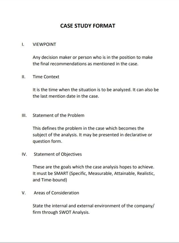 example of problem in case study