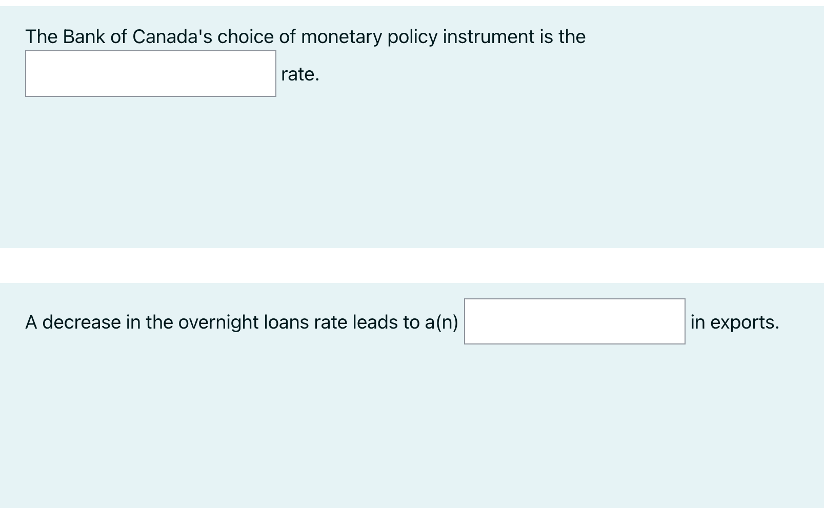 The Bank of Canada's choice of monetary policy | Chegg.com