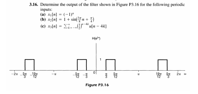 Solved 3.16. Determine the output of the filter shown in | Chegg.com