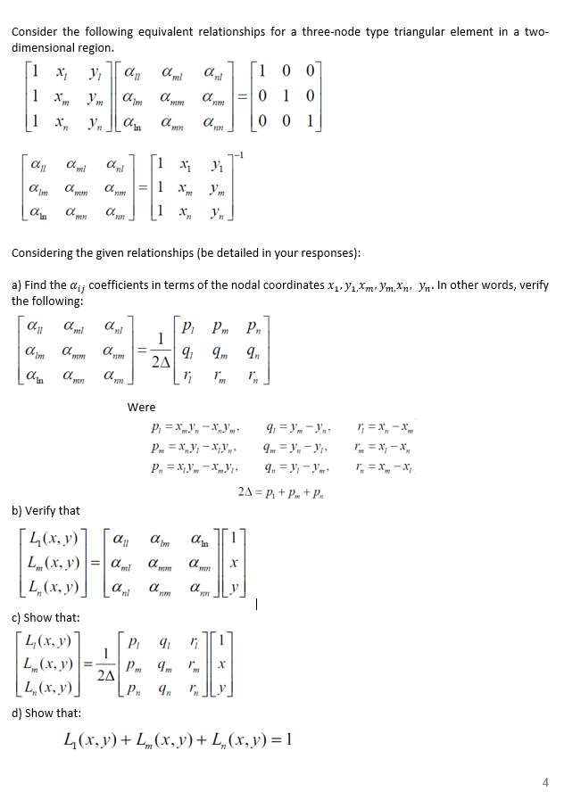 Solved Consider The Following Equivalent Relationships For A