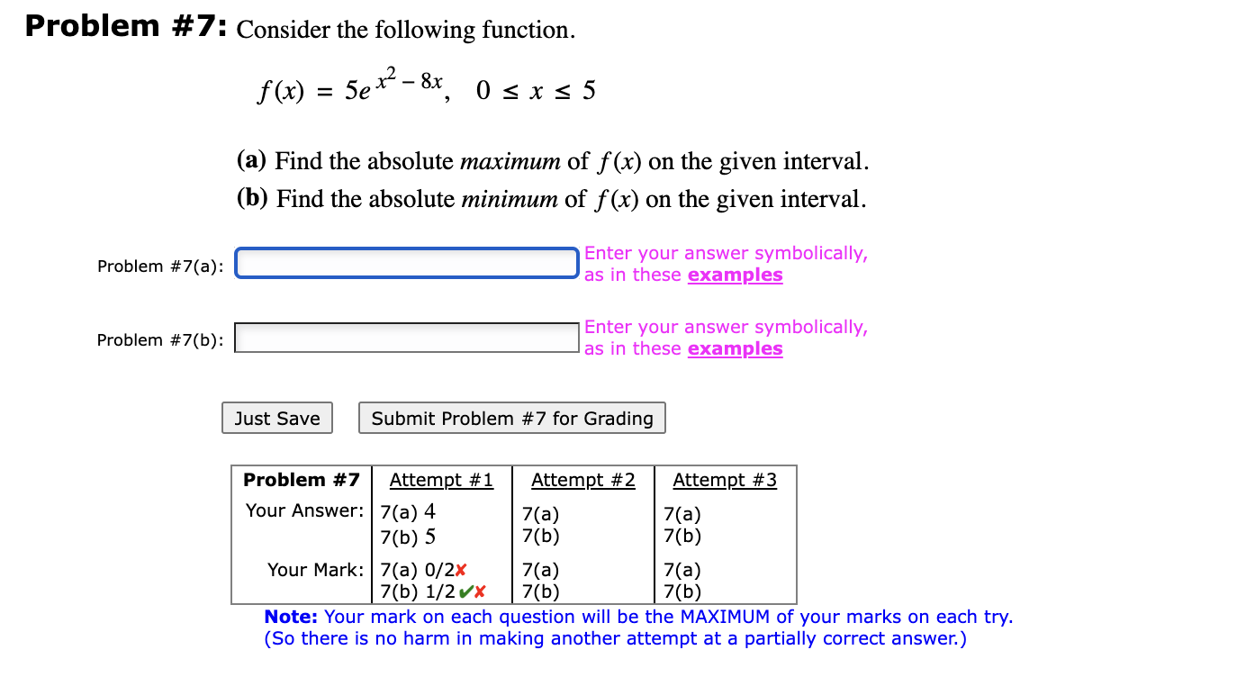 Solved Problem #7: Consider the following function. f(x) = | Chegg.com