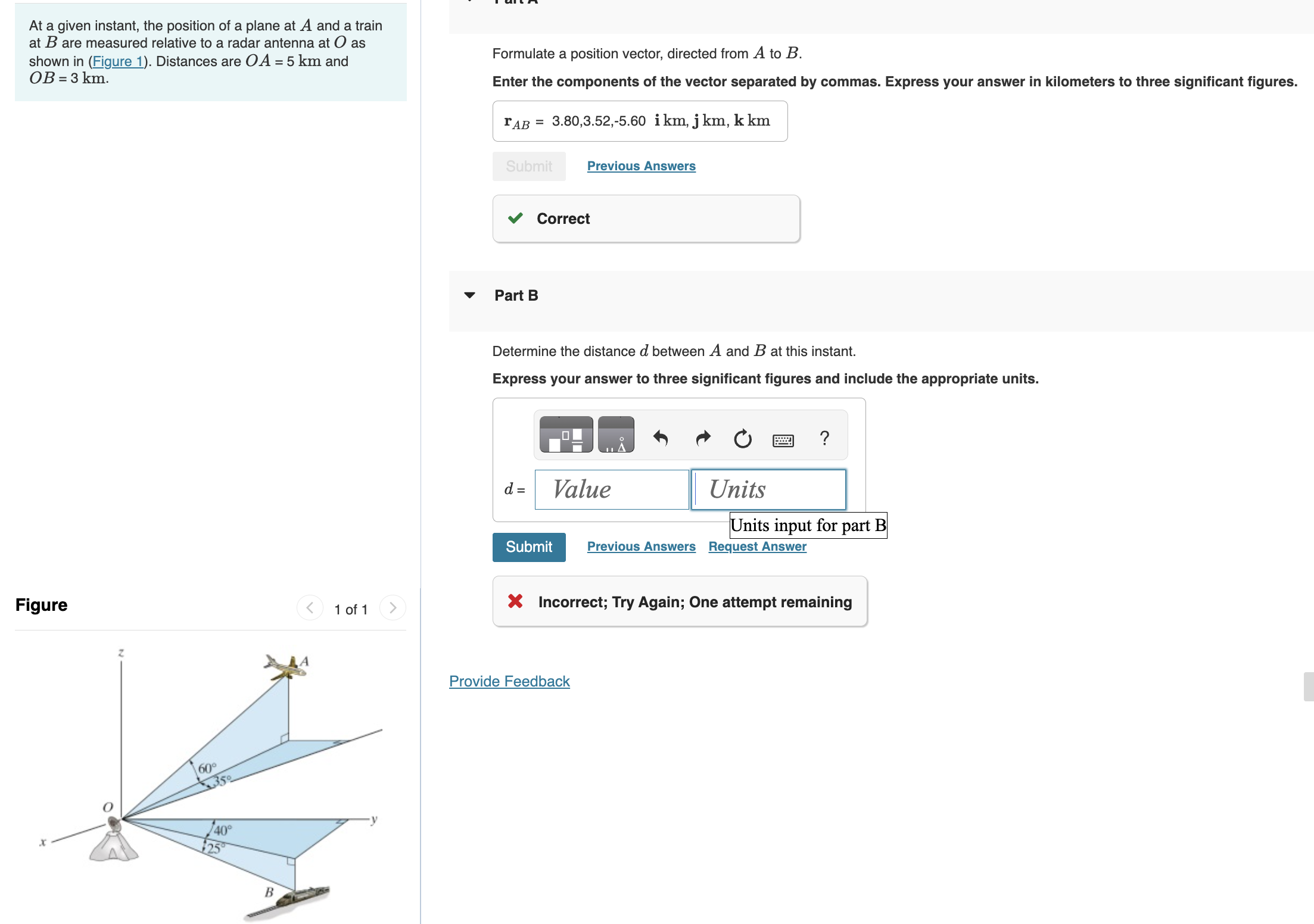 Solved At A Given Instant, The Position Of A Plane At A And | Chegg.com