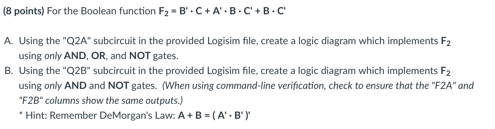 Solved (8 ﻿points) ﻿For the Boolean function | Chegg.com