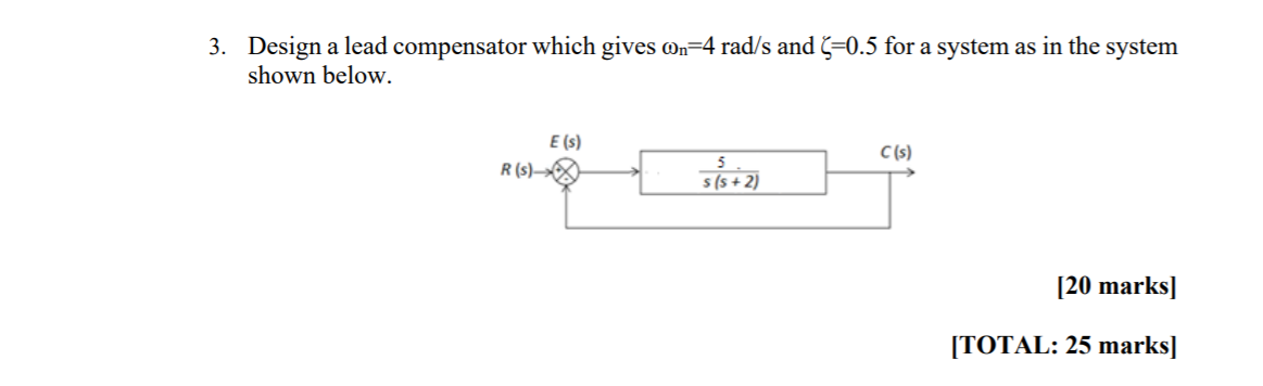 Solved 3 Design A Lead Compensator Which Gives On 4 Rad Chegg Com