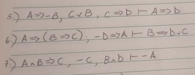 Solved 5.) A=2-B, Cv B, C => Dr A=SD 6.) A = (B=>(); -D=> | Chegg.com