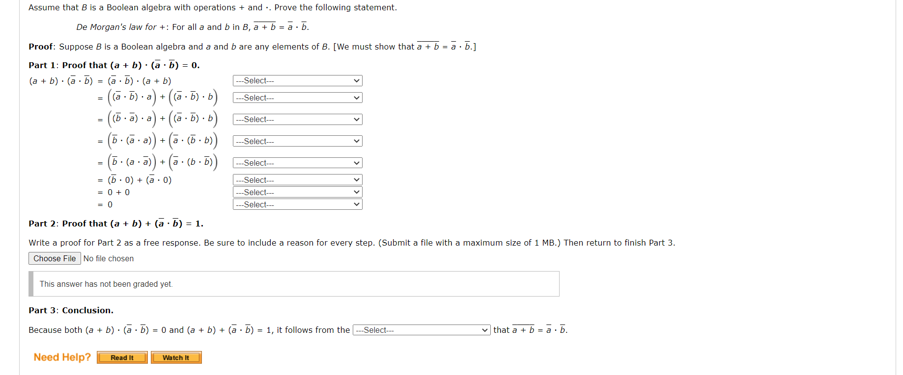 Solved = = + Assume that B is a Boolean algebra with | Chegg.com