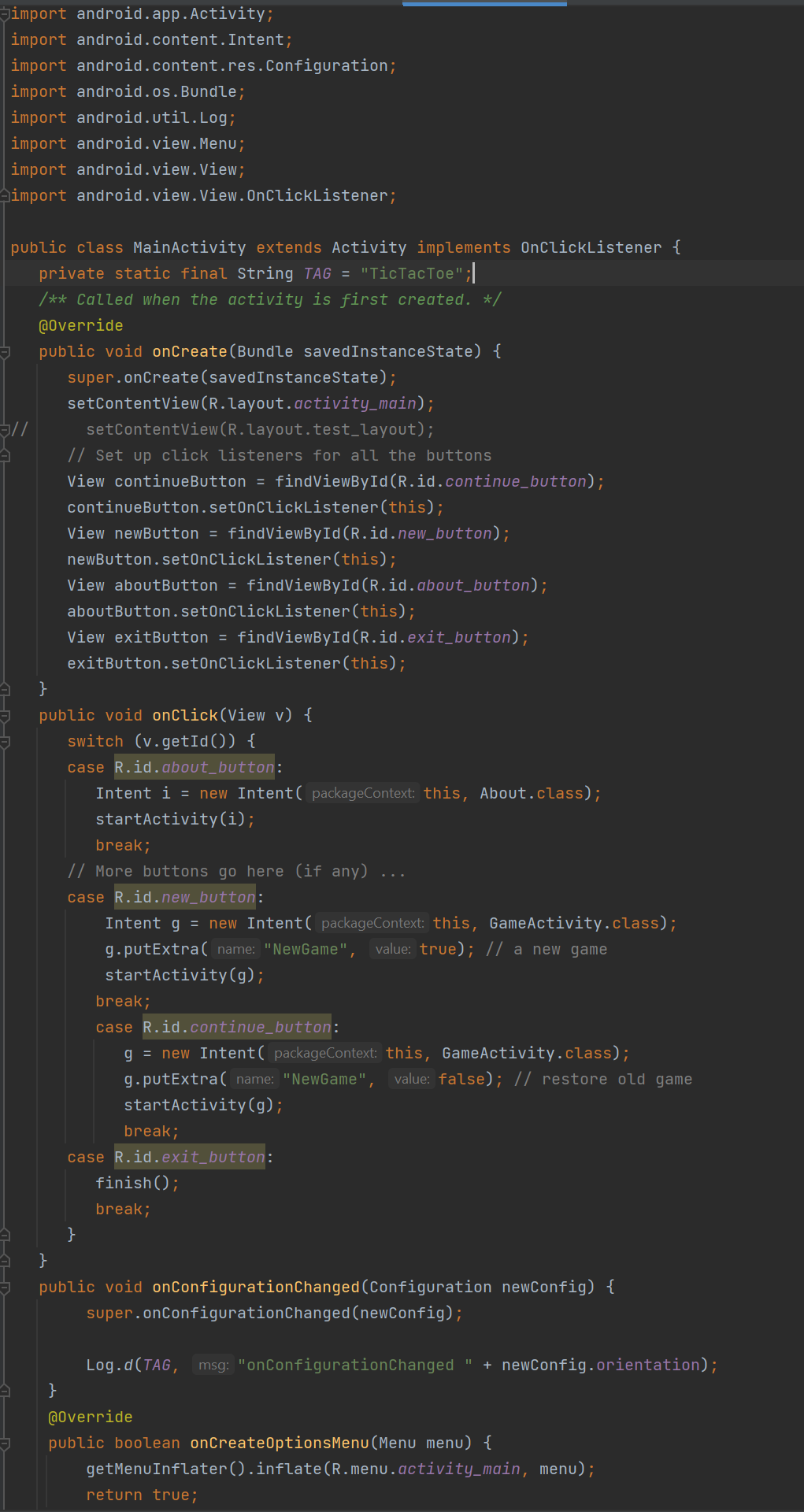 Solved Android Studio Java Tic-Tac-Toe In seek of any 