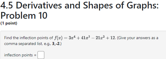 Solved 4.5 Derivatives And Shapes Of Graphs: Problem 10 (1 | Chegg.com