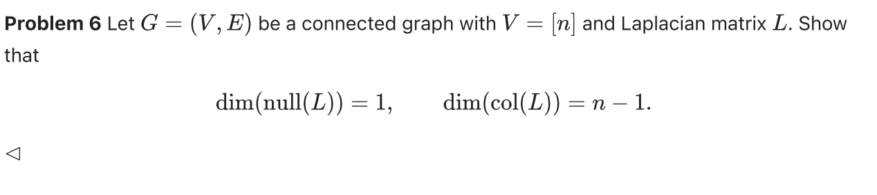 Solved = Problem 6 Let G = (V, E) be a connected graph with | Chegg.com