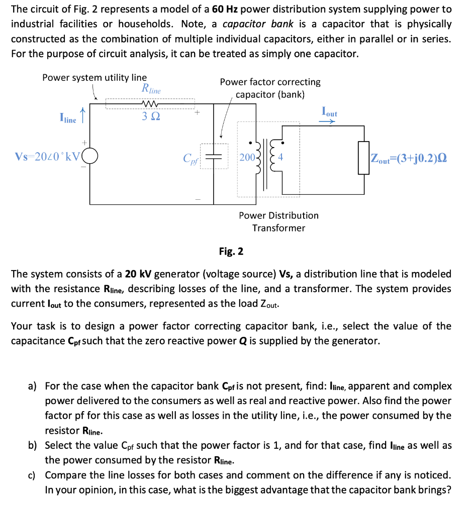 Solved The Circuit Of Fig 2 Represents A Model Of A 60 Hz Chegg Com