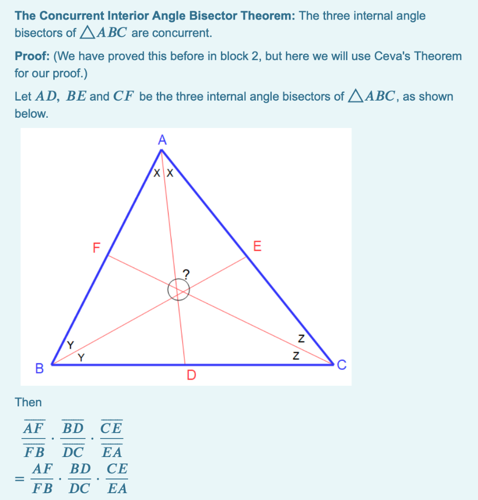 Angle Bisector(s) of a Triangle