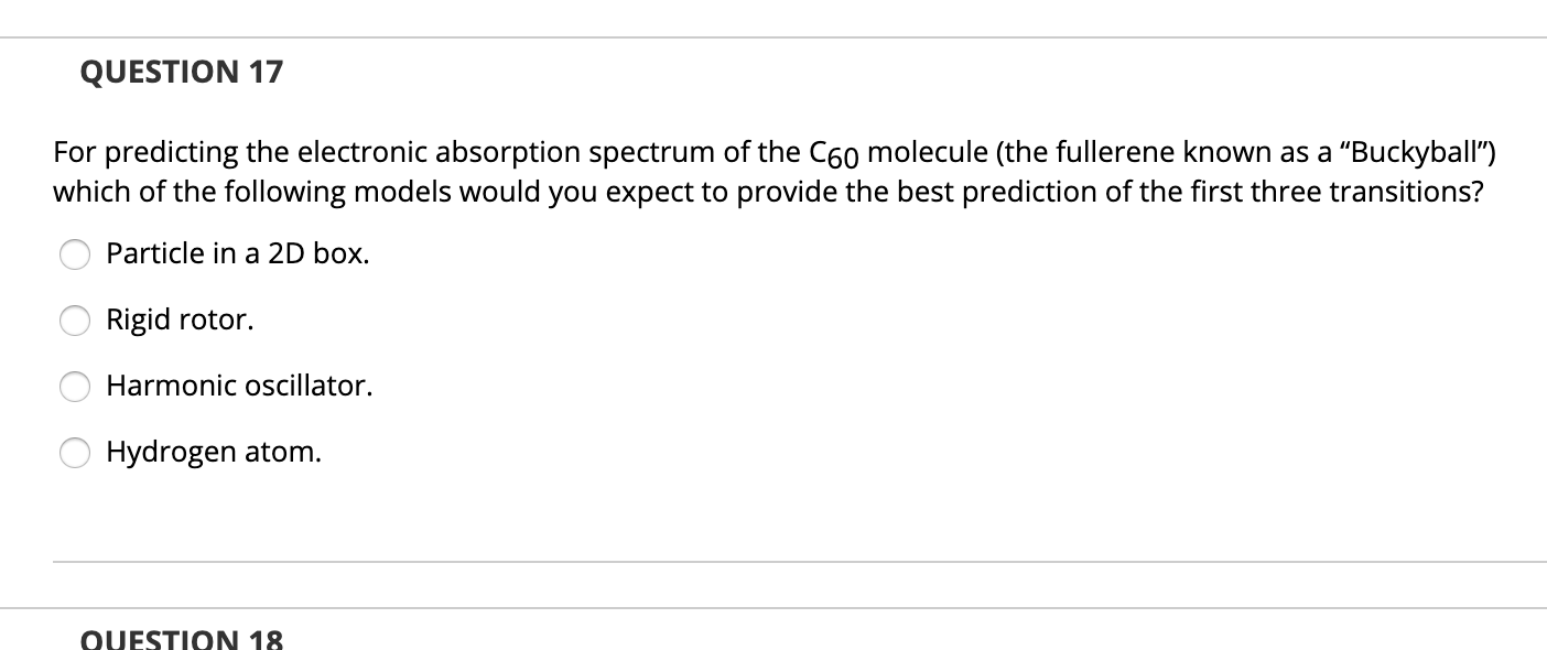 Solved QUESTION 17 For predicting the electronic absorption | Chegg.com