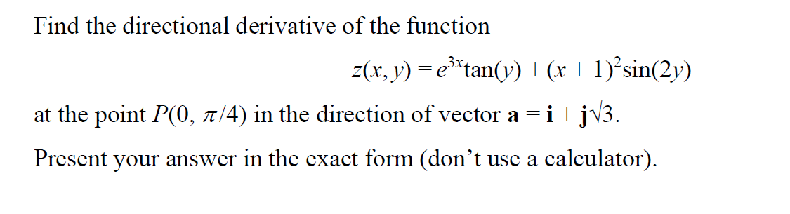 Directional store derivative calculator