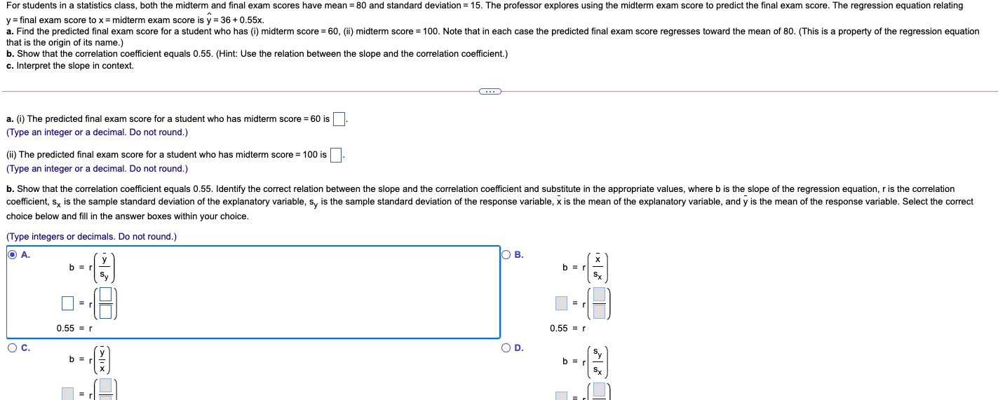 Solved For students in a statistics class, both the midterm | Chegg.com