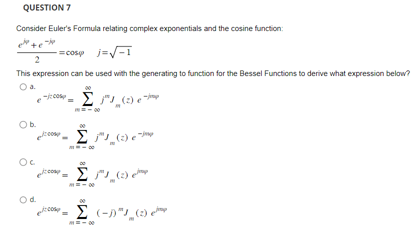 Solved Consider Euler's Formula relating complex | Chegg.com