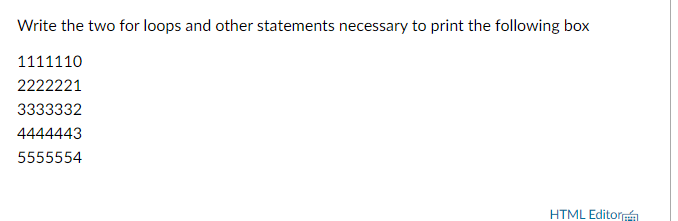 Solved Write the two for loops and other statements | Chegg.com