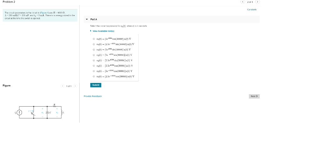 Solved Problem 2 2014 > Constants The compar a tinha 1) A | Chegg.com