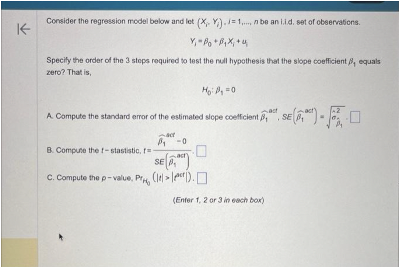 Solved Consider The Regression Model Below And Let | Chegg.com