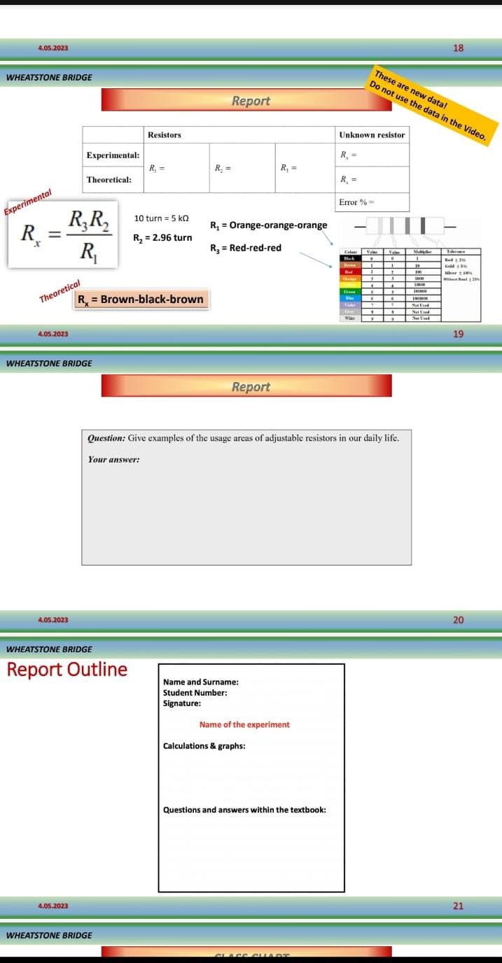Solved VHEATSTONE BRIDGE Report Question: Give examples of | Chegg.com