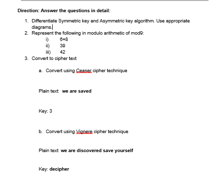 Solved Direction Answer The Questions In Detail 1 Diff Chegg Com