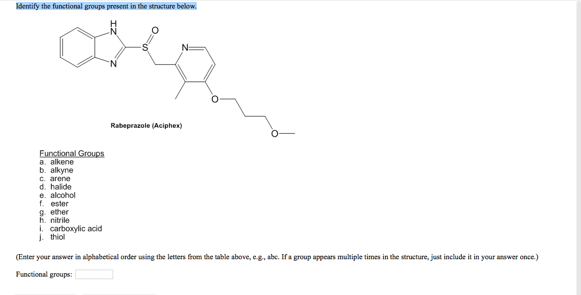 Solved Identify the functional groups present in the | Chegg.com